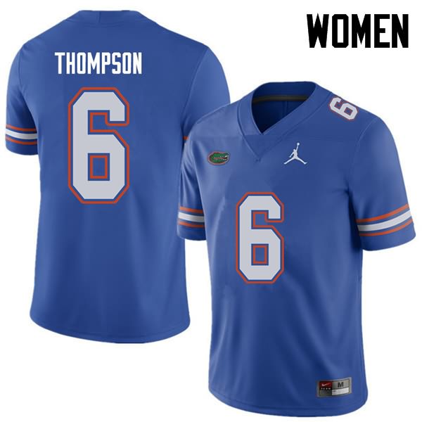 Women's NCAA Florida Gators Deonte Thompson #6 Stitched Authentic Jordan Brand Royal College Football Jersey KCE7365MZ